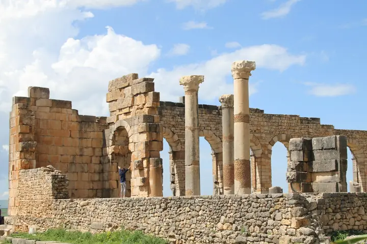Columns of the Roman basilica at Volubilis